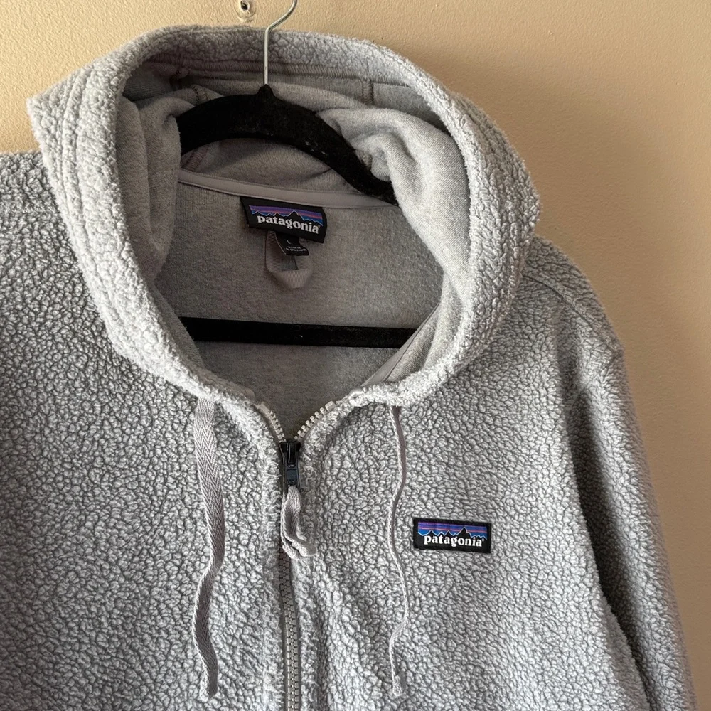 Patagonia Women's Shearling Hoody - Salt Grey - Large - Picture 3 of 6